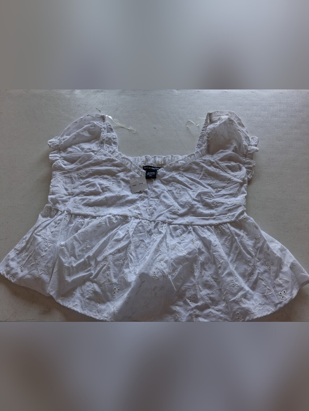 White Eyelet Peplum Tank Top - 18 CENTIMETERS